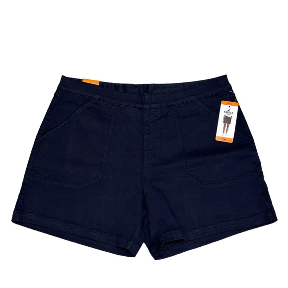 Women's Nautica 2XL Pull On Shorts Navy Blue Elastic Waistband Twill Spandex NWT - Picture 3 of 12